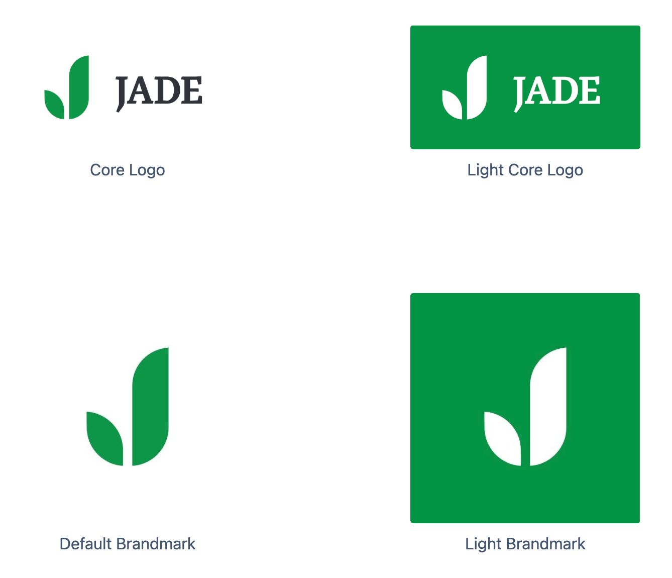 Logomark and brandmark versions of the new JADE logo